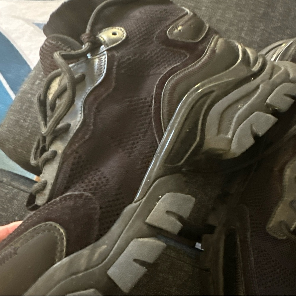 MONCLER Black Leave No Trace Hi-Top Lace Up Chunky Sole Sneakers, Mens S 45/11 - Picture 8 of 9